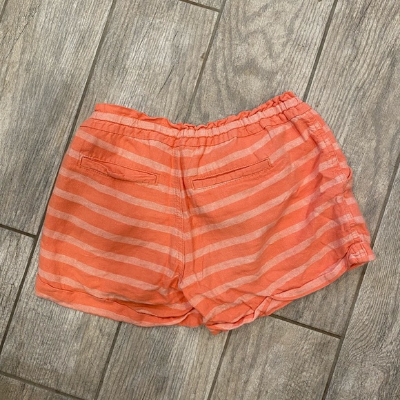 Coral Striped Linen Blend Shorts - Picture 5 of 5